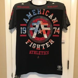 NWT American Fighter LG Men Shirt red white & blue